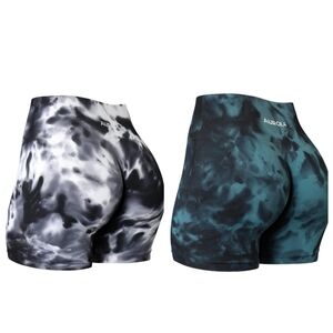 2 Pair Of Aurora Women's Athletic Tie-Dye Shorts